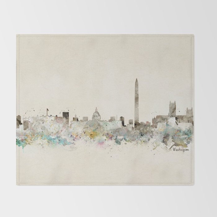 washington dc skyline Throw Blanket Gallery Image 2