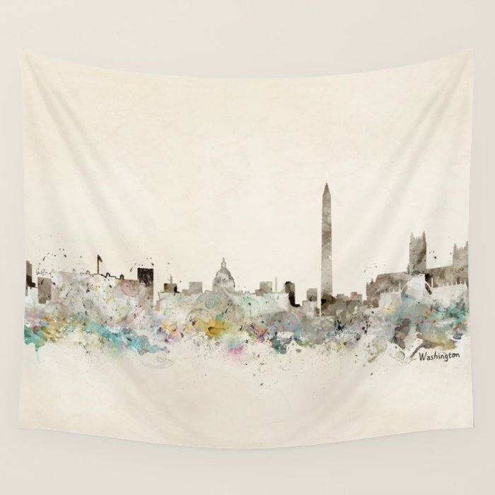 washington dc skyline Wall Tapestry Gallery Image 4