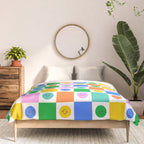 Colorful happy face checkered pattern art Comforter Gallery Image 3