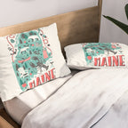 Maine Map Pillow Sham Gallery Image 2