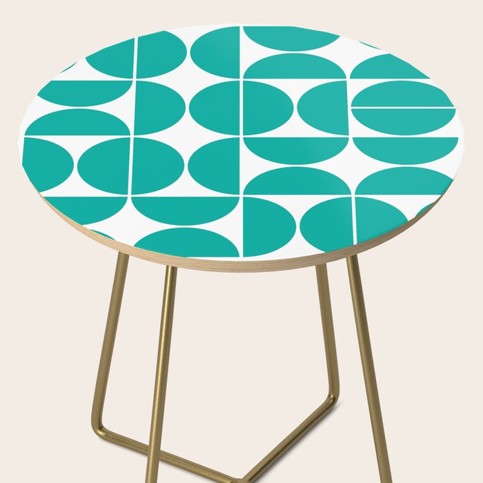 Mid Century Modern Geometric 04 Turquoise Side Table Gallery Image 2