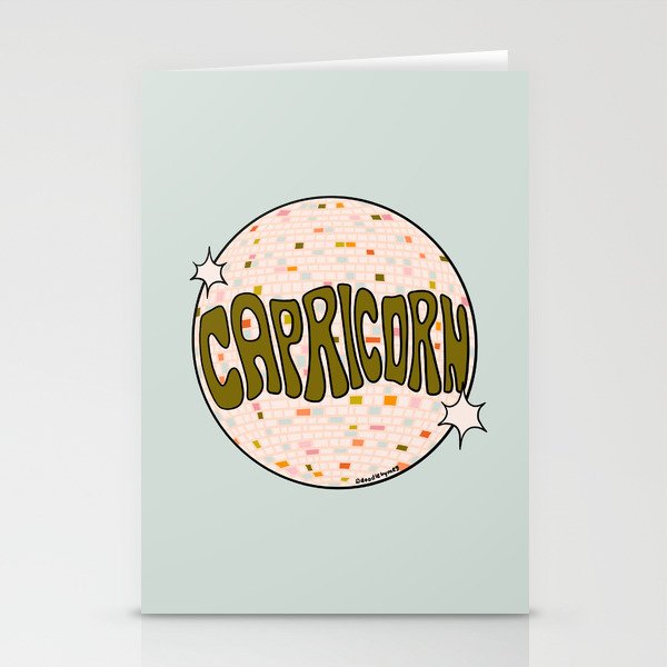 Capricorn Disco Ball Stationery Card Gallery Image 1