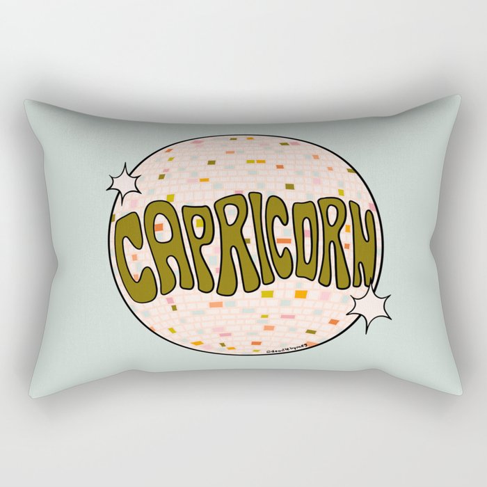 Capricorn Disco Ball Rectangular Pillow Gallery Image 1