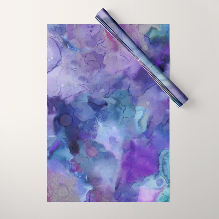 Abstract Colorful Purple Watercolor Wrapping Paper Gallery Image 1