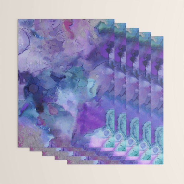 Abstract Colorful Purple Watercolor Wrapping Paper Gallery Image 3