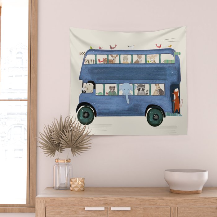 the big blue bus Wall Tapestry Gallery Image 2