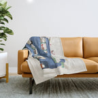 the big blue bus Throw Blanket Gallery Image 1