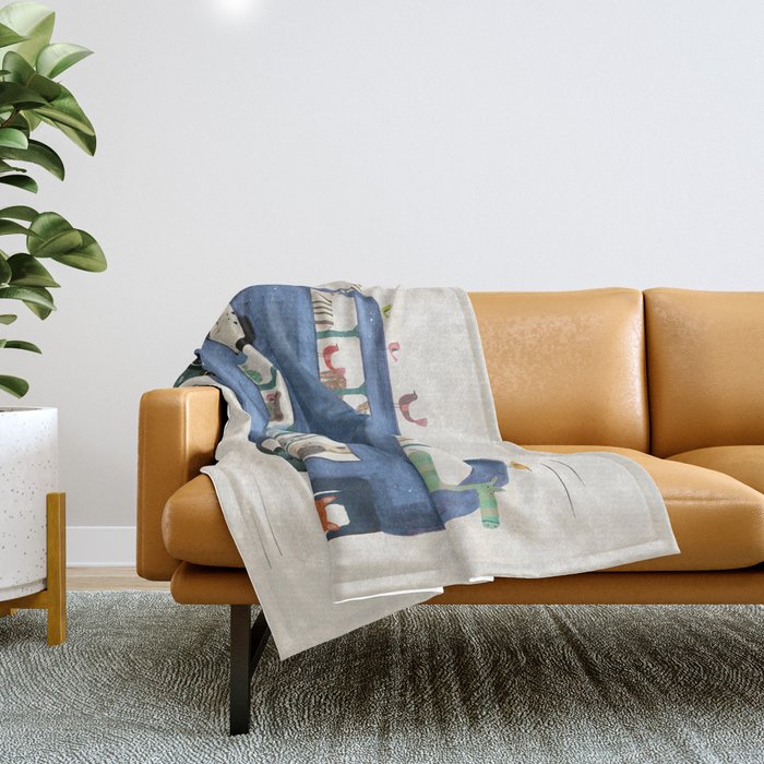 the big blue bus Throw Blanket Gallery Image 1