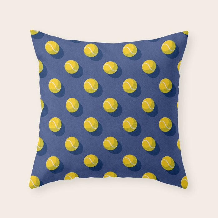 BALLS Tennis - hard court - pattern Throw Pillow Gallery Image 6