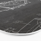 Football Helmet Patent - Football Art - Black Chalkboard Bath Mat Gallery Image 3