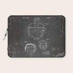 Football Helmet Patent - Football Art - Black Chalkboard Laptop Sleeve Gallery Image 1