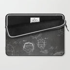 Football Helmet Patent - Football Art - Black Chalkboard Laptop Sleeve Gallery Image 2