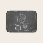 Football Helmet Patent - Football Art - Black Chalkboard Bath Mat Gallery Image 1