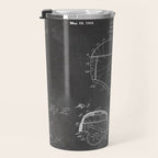 Football Helmet Patent - Football Art - Black Chalkboard Travel Mug Gallery Image 3