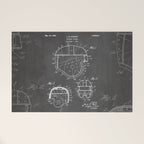 Football Helmet Patent - Football Art - Black Chalkboard Welcome Mat Gallery Image 1