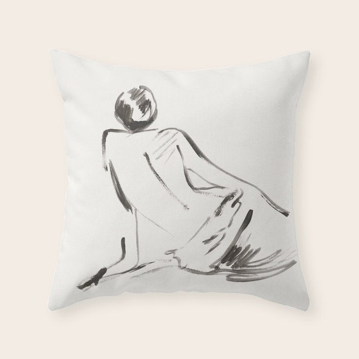 nude woman Throw Pillow Gallery Image 6