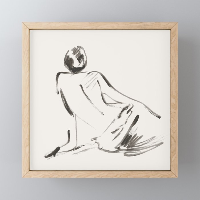 nude woman Mini Art Print Gallery Image 1
