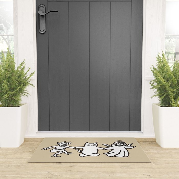 The angel and devil and cat Welcome Mat Gallery Image 3