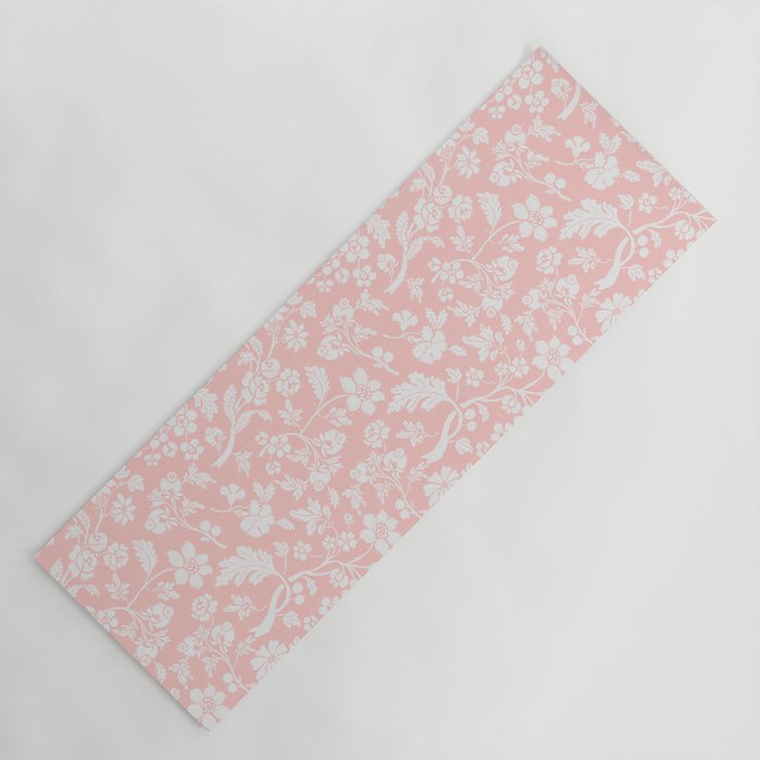 Vintage Style Chintz Florals On Soft Pink Yoga Mat Gallery Image 1