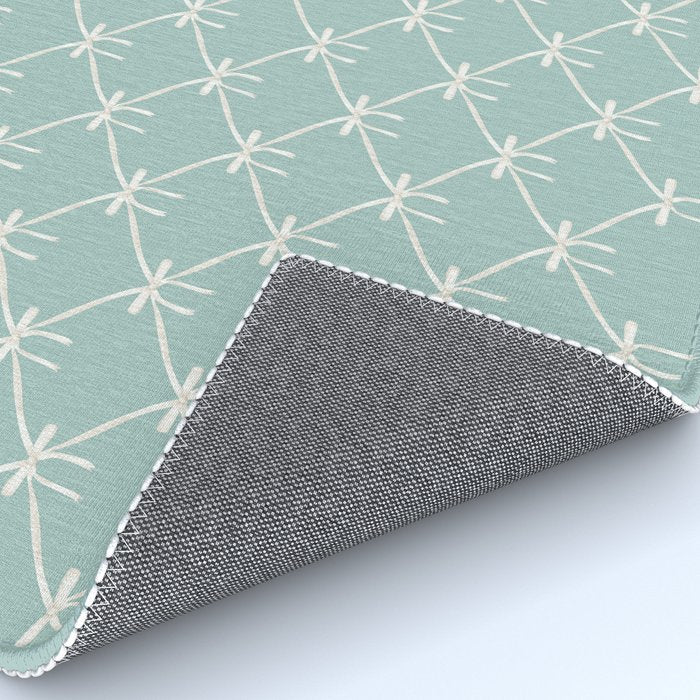 Bows & Ribbons Pattern XXVIII Pastel Mint Green Rug Gallery Image 4