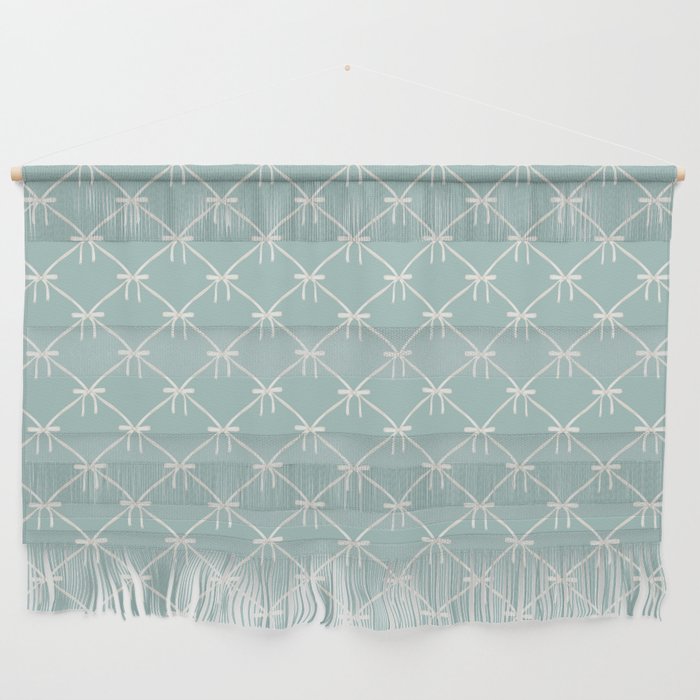 Bows & Ribbons Pattern XXVIII Pastel Mint Green Wall Hanging Gallery Image 1