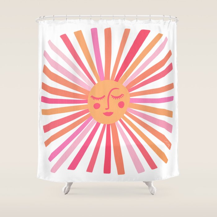 Sunshine - Pink Shower Curtain Gallery Image 1