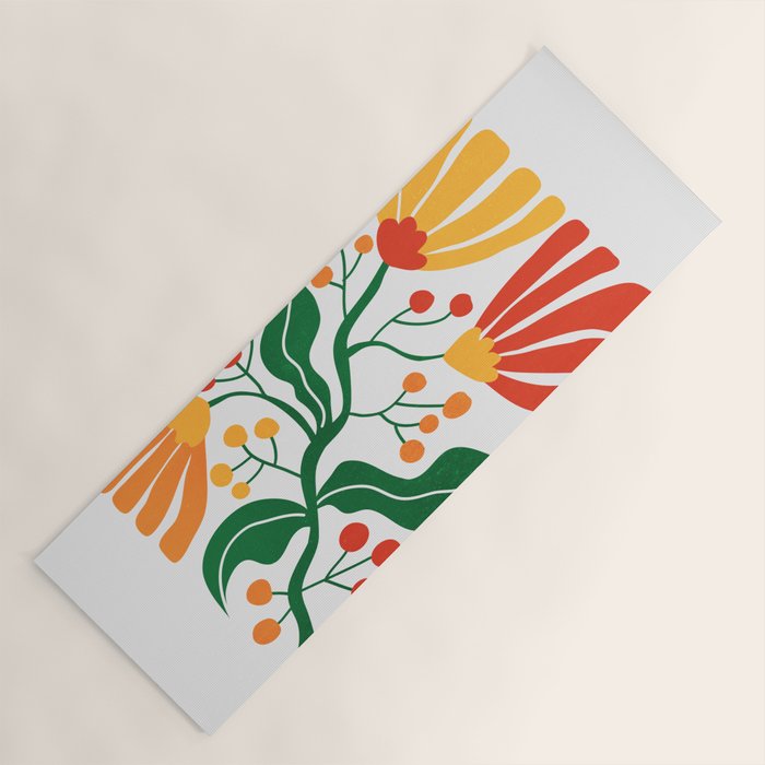 Cinnabar & Supernova: Les Fleurs | Flower Market 03 Yoga Mat Gallery Image 1