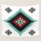 Southwest Santa Fe Geometric Tribal Indian Pattern Wall Tapestry Gallery Image 4
