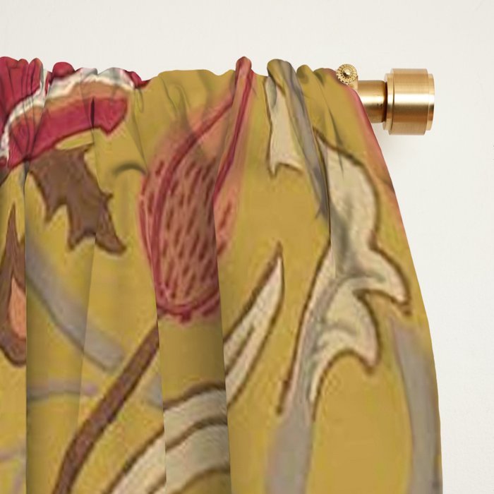 William Morris Seasons by May Melsetter  Saffron Gold Window Curtain Gallery Image 2