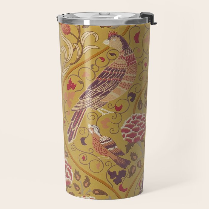 William Morris Seasons by May Melsetter  Saffron Gold Travel Mug Gallery Image 2