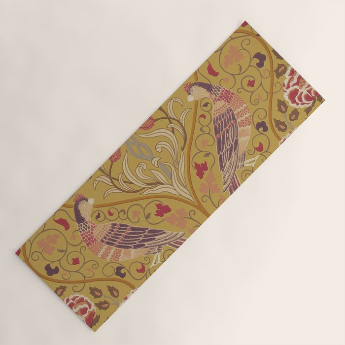 William Morris Seasons by May Melsetter  Saffron Gold Yoga Mat Gallery Image 1
