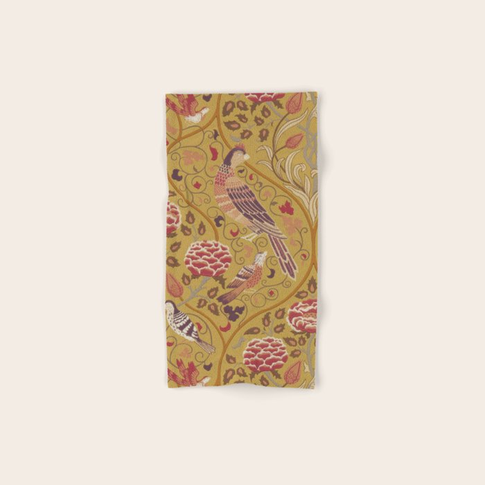 William Morris Seasons by May Melsetter  Saffron Gold Bath Towel Gallery Image 1