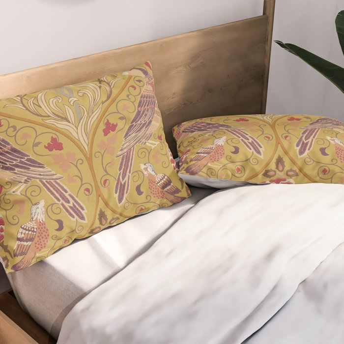 William Morris Seasons by May Melsetter  Saffron Gold Pillow Sham Gallery Image 2