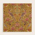 William Morris Seasons by May Melsetter  Saffron Gold Wood Wall Art Gallery Image 1