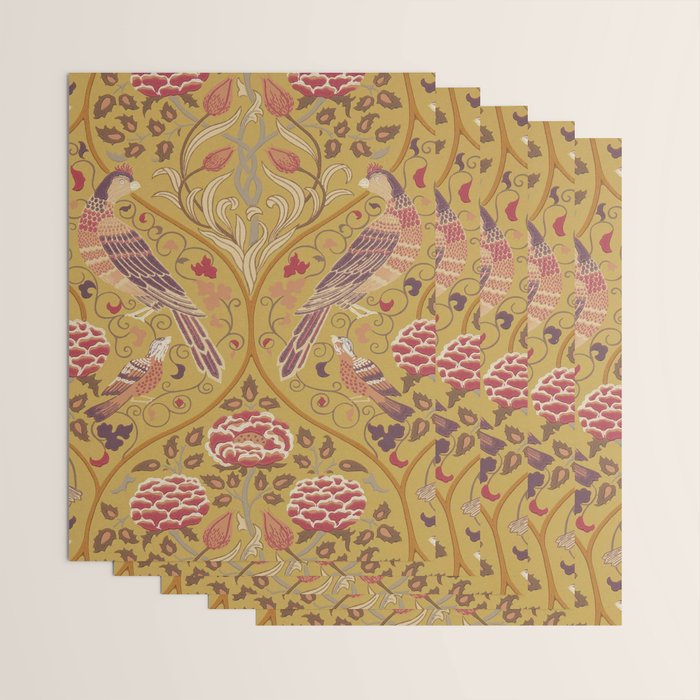 William Morris Seasons by May Melsetter  Saffron Gold Wrapping Paper Gallery Image 3