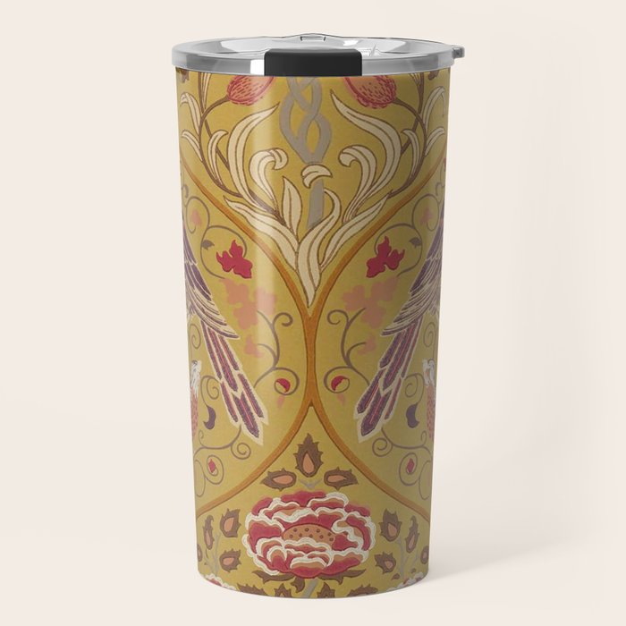 William Morris Seasons by May Melsetter  Saffron Gold Travel Mug Gallery Image 1