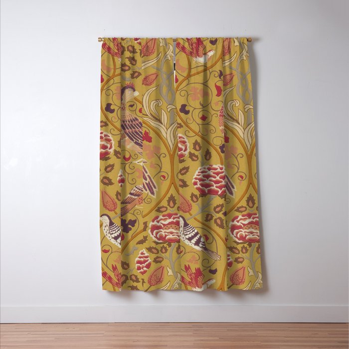 William Morris Seasons by May Melsetter  Saffron Gold Window Curtain Gallery Image 3