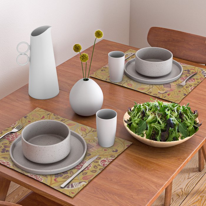 William Morris Seasons by May Melsetter  Saffron Gold Placemat Gallery Image 2