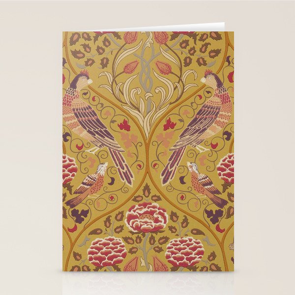 William Morris Seasons by May Melsetter  Saffron Gold Stationery Card Gallery Image 1