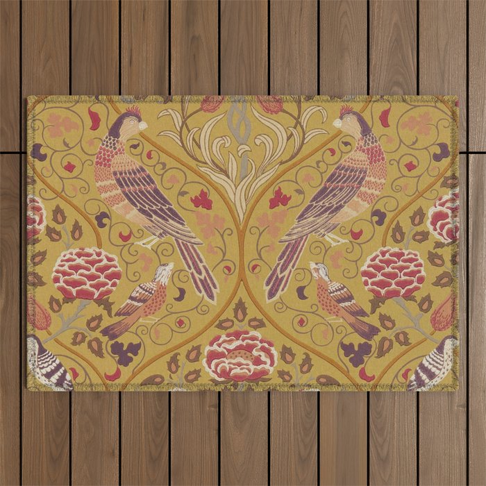 William Morris Seasons by May Melsetter  Saffron Gold Outdoor Rug Gallery Image 1
