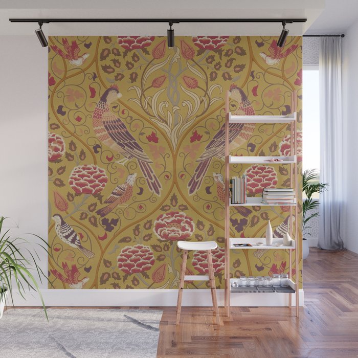 William Morris Seasons by May Melsetter  Saffron Gold Wall Mural Gallery Image 1