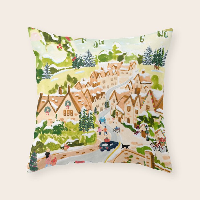Cotswolds Christmas Throw Pillow Gallery Image 6