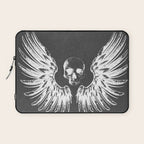Grey & White Rock Angel Wings Skull Laptop Sleeve Gallery Image 1