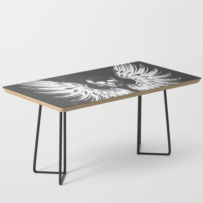 Grey & White Rock Angel Wings Skull Coffee Table Gallery Image 1