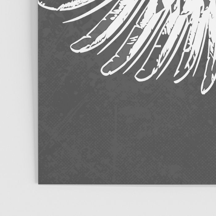 Grey & White Rock Angel Wings Skull Poster Gallery Image 3