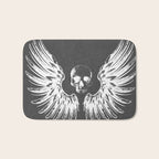 Grey & White Rock Angel Wings Skull Bath Mat Gallery Image 1