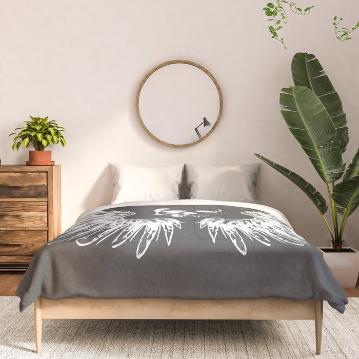 Grey & White Rock Angel Wings Skull Comforter Gallery Image 3