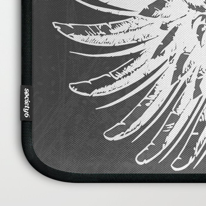 Grey & White Rock Angel Wings Skull Laptop Sleeve Gallery Image 3