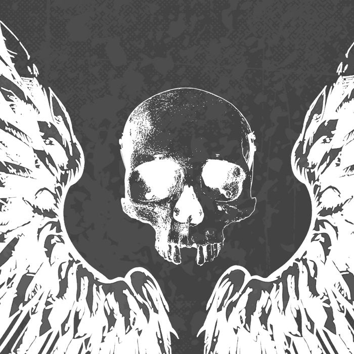 Grey & White Rock Angel Wings Skull Coffee Mug Gallery Image 2