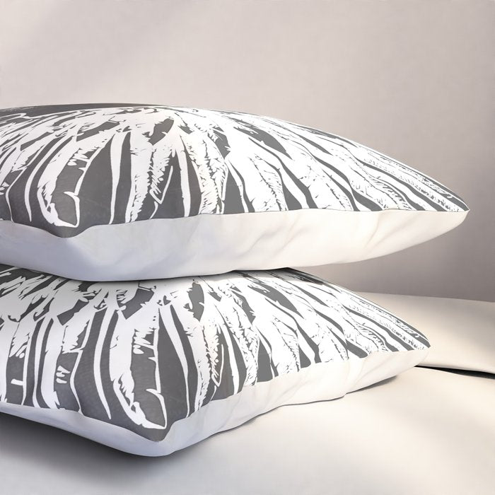 Grey & White Rock Angel Wings Skull Pillow Sham Gallery Image 3